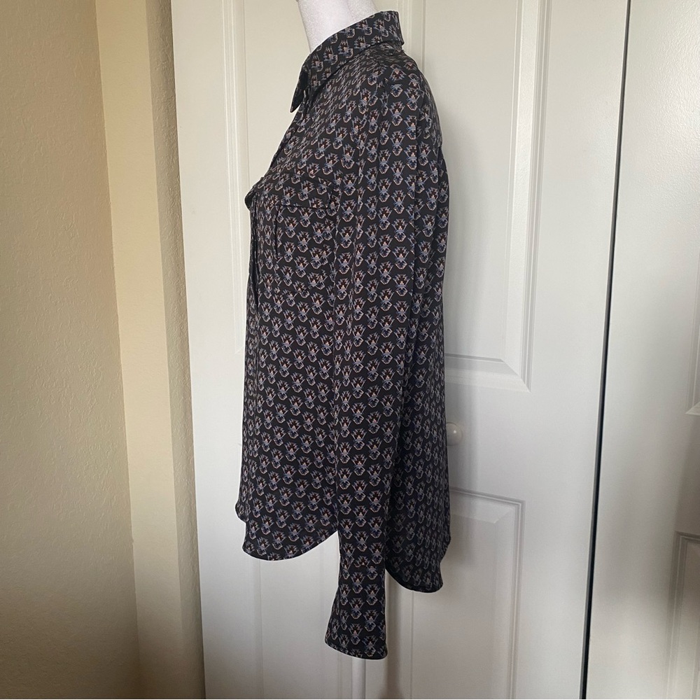 Reiss Lola Print Blouse Black Print Size 0 US - Picture 6 of 16